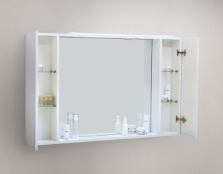 Зеркальный шкаф BelBagno с подсветкой 100x75см Bianco Lucido MARINO-SPC-1000/750-2A-BL-P